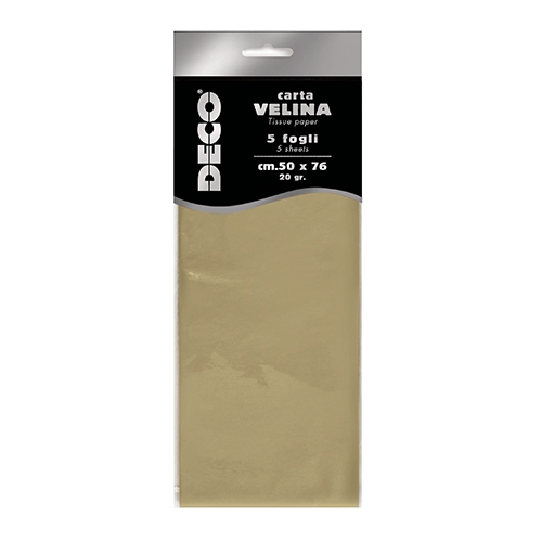 [TPC12455-1] CARTA VELINA METAL 20 GR. BUSTA 5 FG. CM.50X76 - ORO