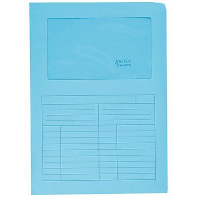 [090120] Cartellina con FINESTRA SINTEX Gr.115 AZZURRO