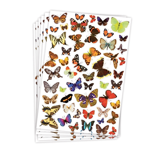 [TPC12595] ADESIVI - SET 6 FOGLI  MM. 218X318 (300 PZ.) - FARFALLE