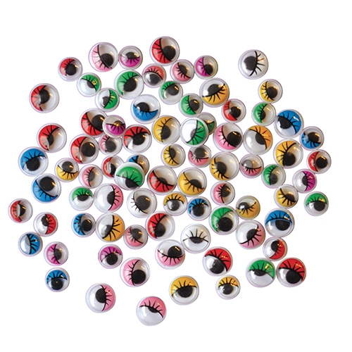 [TPC12614] OCCHI MOBILI ADESIVI CON CIGLIA - SET PZ. 230 COL. ASS. - DIAM. MM. 7-10