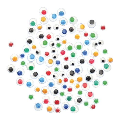 [TPC12615] OCCHI MOBILI ADESIVI IRIDI COLORATE - SET PZ.600 COL. ASS. - DIAM. MM. 5-7