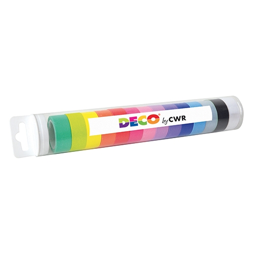 [TPC12646] NASTRO WASHI TAPE ROTOLO MT.5 X 15MM - SET PZ. 14 - COL. ASS.