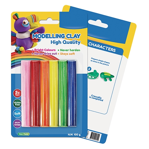 [TPC12709] PLASTILINA GR. 100 - BLISTER 6 STICK COL.ASS (min.ord.6 o multipli)