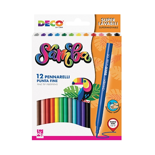 [TPC12732-12] PENNARELLI COLORATI SAMBA - SCATOLA PZ. 12 (min.ord.12 o multipli)