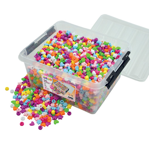 [TPC12910] PERLE IN PLASTICA FORME E COLORI ASS. - BAULETTO PZ. 3600