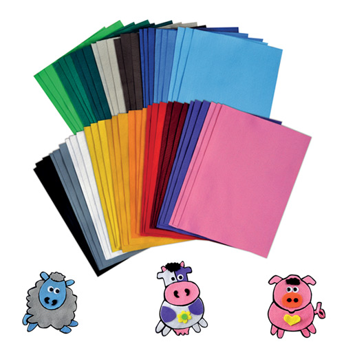 [TPC12917] FELTRO CM. 20X30 - SET 54 FOGLI - 18 COLORI ASSORTITI