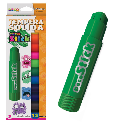 [TPC12931] DECO STICK TEMPERA SOLIDA - SET PZ. 12 COLORI ASSORTITI