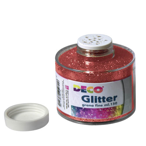 [TPC130-100-3] GLITTER - BARATTOLO ML.150 - ROSSO (min.ord.6 o multipli)