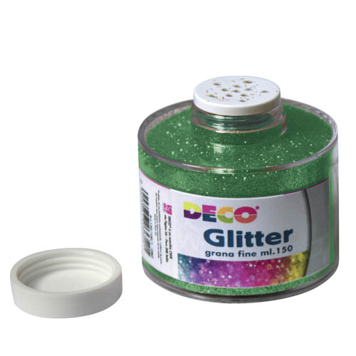[TPC130-100-5] GLITTER - BARATTOLO ML.150 - VERDE (min.ord.6 o multipli)