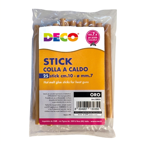 [TPC13035] COLLA A CALDO MM.7X100 ORO -SET 25 STICK (min.ord.5 o multipli)