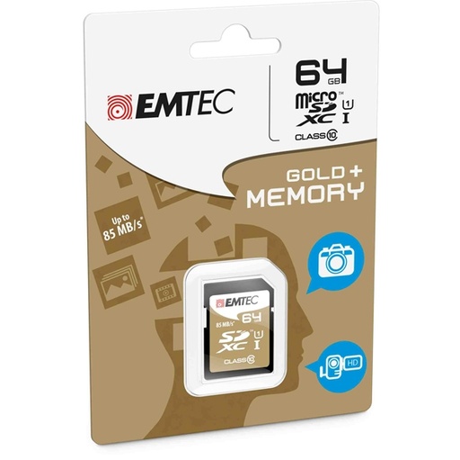 [DEMTSD64GXC10GP] SDXC EMTEC 64GB CLASS 10 GOLD +