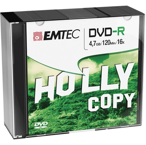 [DEMTVR471016SL] DVD-R EMTEC 4,7GB 16X SLIM CASE (kit 10pz)