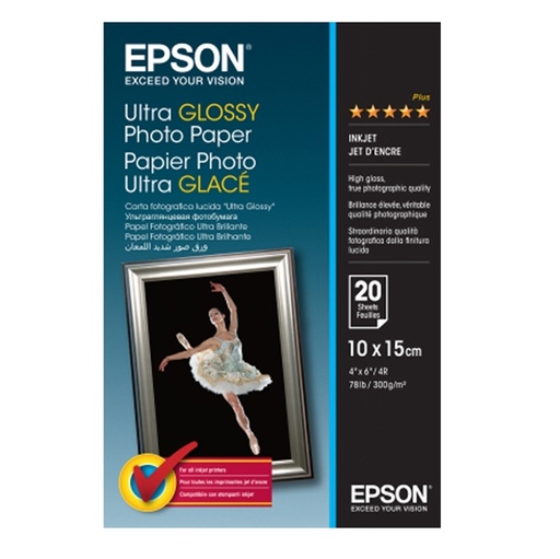 [DEPSS041926] CARTA FOTOGRAFICA LUCIDA ULTRA 20FG 10X15CM (4X6") 300gr EPSON