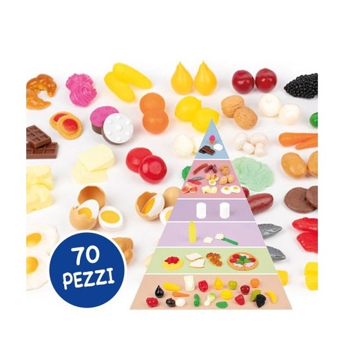 [TPC13295] ALIMENTI - 70 PEZZI CON PIRAMIDE ALIMEN TARE IN MAXI BAULETTO