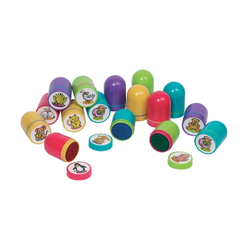 [TPC15344] TIMBRI AUTOINCHIOSTRANTI IN PLASTICA - SET 10 PZ. - SOGG. ASS.