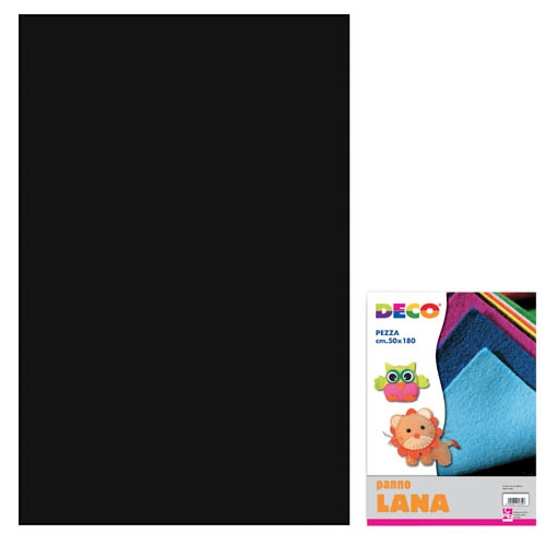 [TPC1572-08] PANNO LANA - PEZZA CM. 180x50 - NERO
