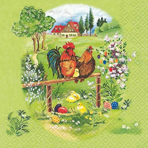 [TPC210608] TOVAGLIOLI CM.33X33 - CONF.20 PZ. - GALLI E PULCINI