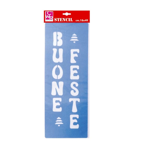 [TPC2131] STENCIL CM.18x49 - BUONE FESTE (min.ord.5 o multipli)