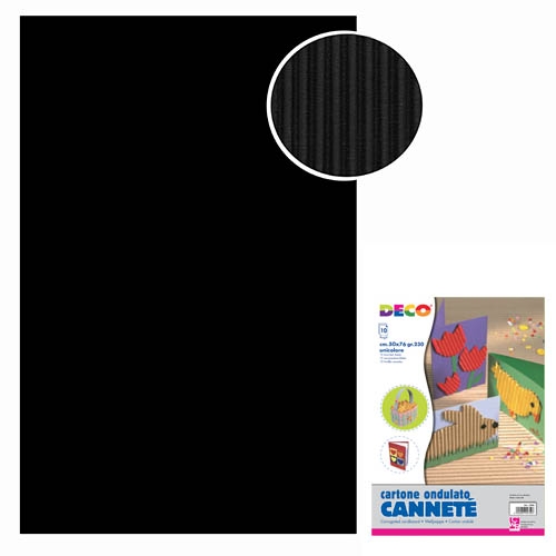[TPC2206-7] CANNETE' - BUSTA 10 FOGLI CM. 50x70 - NERO