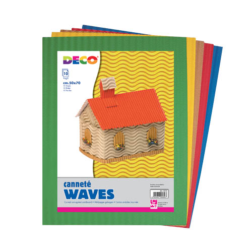 [TPC2210] CARTONE ONDULATO WAVES - BS 10 FG. CM. 50X70 - COL. ASS.