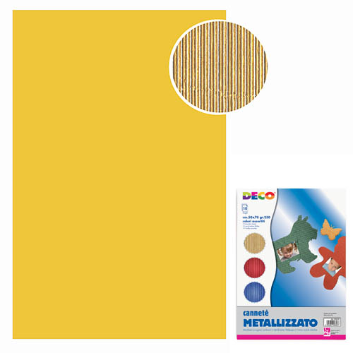 [TPC2225-1] CANNETE' METAL - BUSTA 10 FOGLI CM.50x70 - ORO