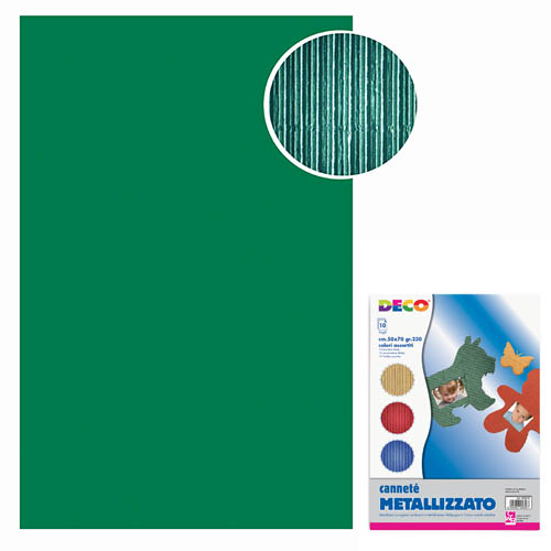 [TPC2225-4] CANNETE' METAL - BUSTA 10 FOGLI CM.50x70 - VERDE
