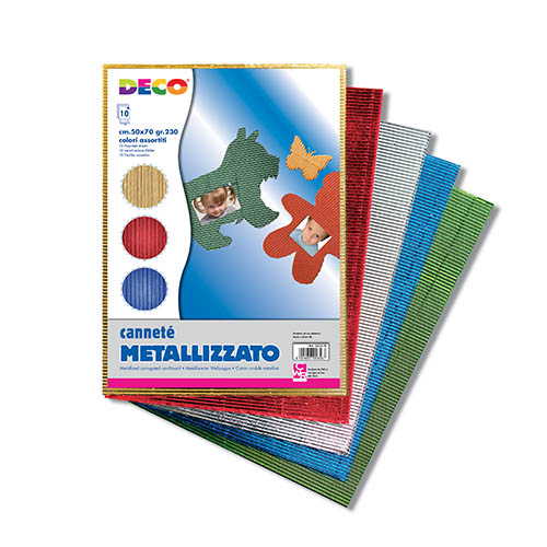 [TPC2225-A] CANNETE' METAL - BUSTA 10 FOGLI CM.50x70 - COL. ASS.