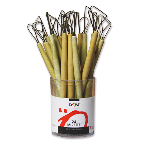 [TPC255-24] MIRETTE CM. 20 FILO INOX  - BARATTOLO 24 PZ. ASSORTITI