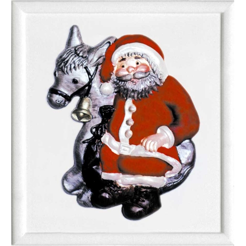 [TPC2780-24] FORMA RILIEVO CM. 21x23 - BABBO NATALE + ASINO