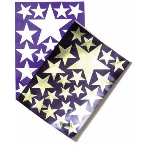 [TPC390-4-10] STELLE ADESIVE ARGENTO - BUSTA 10 FG. (min.ord.3 o multipli)