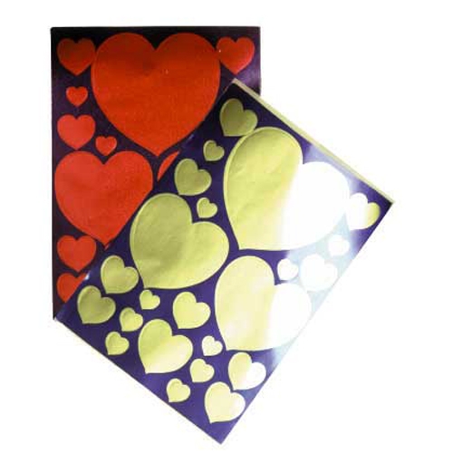 [TPC390-7] CUORI ADESIVI ROSSI - BUSTA 2 FG. (min.ord.20 o multipli)