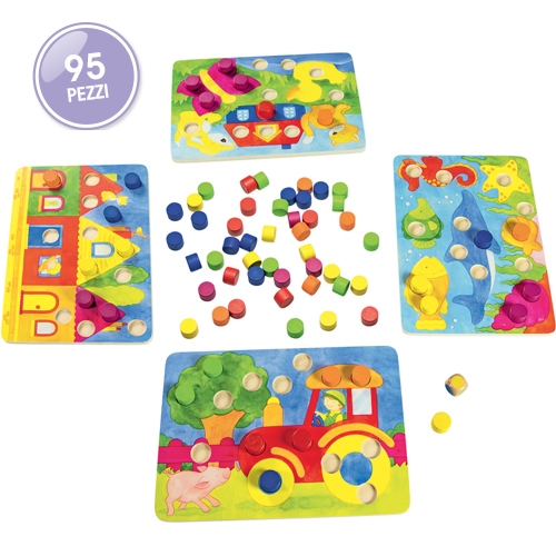 [TPC56705] TOMBOLA DEI COLORI IN LEGNO - 95 PEZZI