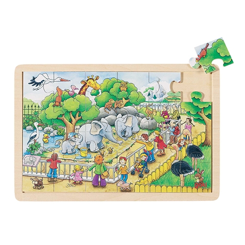[TPC57808] PUZZLE LEGNO/CARTONE CM.30X20 - VISITA ALLO ZOO (24 PZ.)
