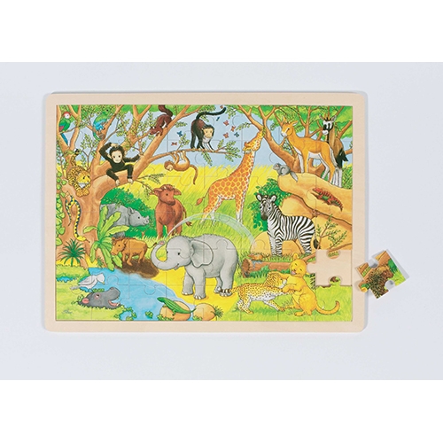 [TPC57892] PUZZLE LEGNO/CARTONE CM.40X30 - AFRICA (48 PZ.)