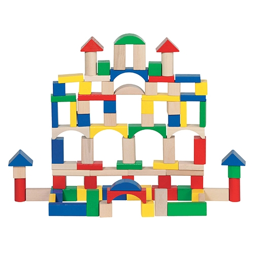 [TPC58669] COSTRUZIONI IN LEGNO - COL. E FORME ASS. (100 PZ.)