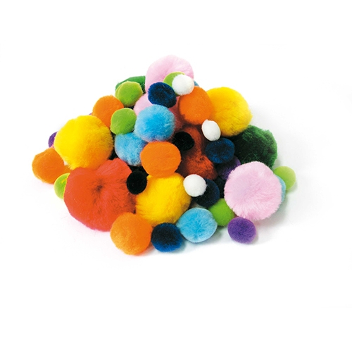[TPC6240] POMPONS  - BUSTA 100 PZ. - COL. ASS.
