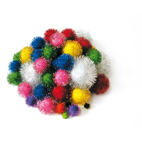 [TPC6241] POMPONS LAME' - BUSTA 100 PZ. - COL. ASS.