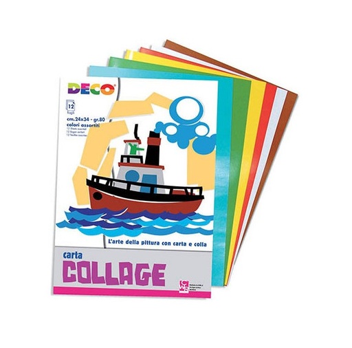 [TPC701-12] CARTA RASATA - ALBUM 12 FOGLI CM. 24X34 - COL.ASS (min.ord.25 o multipli)