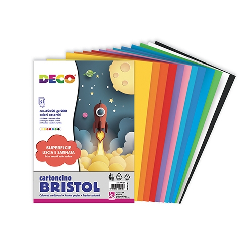 [TPC704-21] CARTONCINI BRISTOL - ALBUM 21 FOGLI CM.35X50 - ASSORTITI (min.ord.5 o multipli)