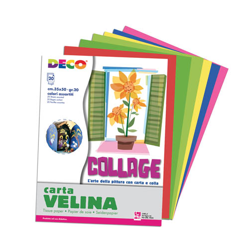 [TPC706-20] CARTA VELINA - ALBUM 20 FOGLI CM. 35X50 - COL. ASS. (min.ord.5 o multipli)