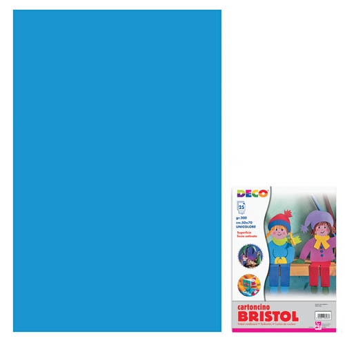[TPC717-1-05] CARTONCINO BRISTOL CM.50X70 - AZZURRO MARE (min.ord.25 o multipli)