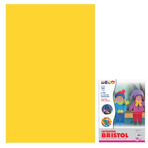 [TPC718-02] CARTONCINO BRISTOL CM.70X100 - GIALLO ORO (min.ord.125 o multipli)