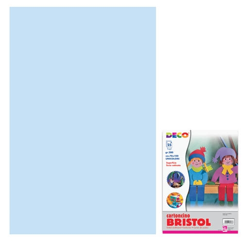 [TPC718-04] CARTONCINO BRISTOL CM.70X100 - AZZUR.CIELO (min.ord.125 o multipli)