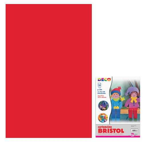 [TPC718-12] CARTONCINO BRISTOL CM.70X100 - ROSSO (min.ord.125 o multipli)