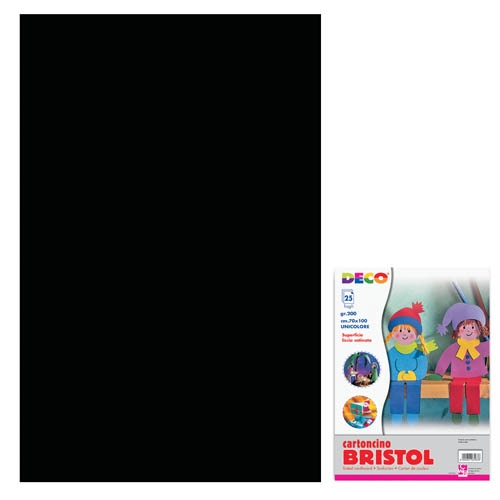 [TPC718-14] CARTONCINO BRISTOL CM.70X100 - NERO (min.ord.125 o multipli)