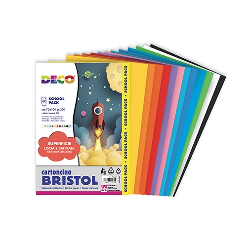 [TPC718-60] CARTONCINI BRISTOL CM.70X100- PACK FG.60 COLORI ASSORTITI