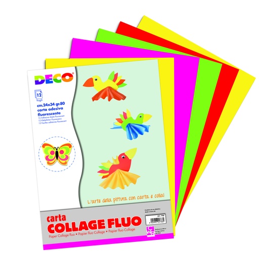 [TPC746] CARTA FLUO - ALBUM 12 FOGLI CM. 24X34 - COL. ASS. (min.ord.5 o multipli)