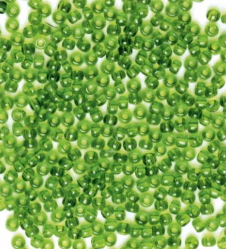 [TPC927-07] PERLINE VETRO TRASPARENTI 10/0 - SCAT. GR. 30 - VERDE CHIARO (min.ord.6 o multipli)