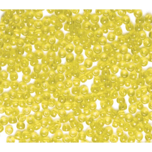 [TPC927-12] PERLINE VETRO TRASPARENTI 10/0 - SCAT. GR. 30 - GIALLO LIMONE (min.ord.6 o multipli)