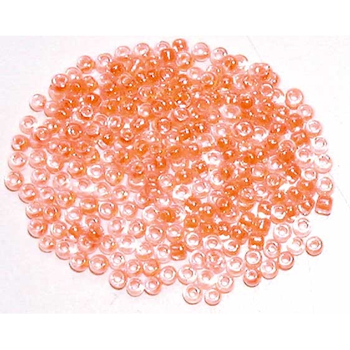 [TPC927-18] PERLINE VETRO TRASPARENTI 10/0 - SCAT. GR. 30 - ARANCIO FLUO (min.ord.6 o multipli)